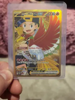 Pokemon TCG Destined Rivals Ethan's Ho-Oh EX Card 239/182 Gold Hyper Rare - Image 2