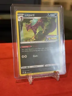 Liepard SWSH187 Stamped Brilliant Stars variant Pokemon TCG NM black star C - Image 2