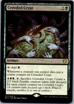 1 x Crowded Crypt - Extended Art - Commander: Innistrad: Midnight Hunt - NM-Mint - Image 1