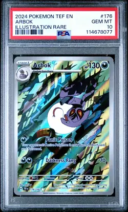 2024 POKEMON TEF EN-TEMPORAL FORCES ILLUSTRATION RARE #176 ARBOK PSA 10 - Image 1