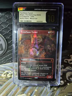 Twinflame Tyrant Borderless Mana Foil Foundations CGC Pristine 10! - Image 1