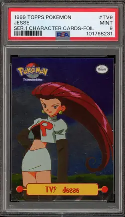 Pokemon Topps Jesse Series 1 Character Cards Foil #TV9 PSA 9 Mint - Image 1