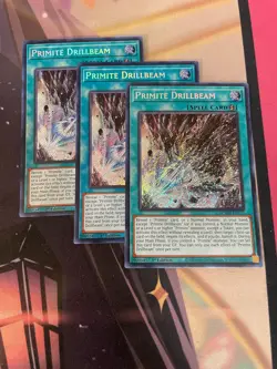 YUGIOH - PRIMITE DRILLBEAM X3 - SECRET RARE - BLMM - 1ST ED - NM - Image 1