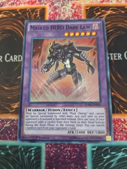 Yugioh Masked Hero Dark Law SDHS-EN044 Super Rare 1st Edition Near Mint - Image 1