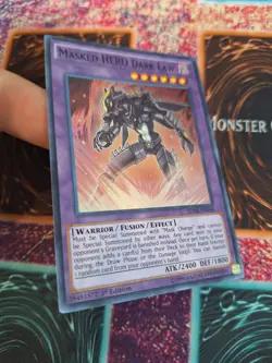 Yugioh Masked Hero Dark Law SDHS-EN044 Super Rare 1st Edition Near Mint - Image 2