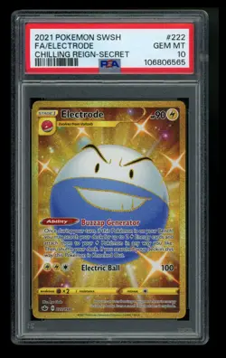PSA 10 Electrode 222/198 Chilling Reign 2021 Secret Rare Pokemon Card TCG - Image 1