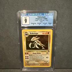 CGC 9 MINT Kabutops 1999 Fossil 9/62 Holo Pokemon Card psa - Image 1