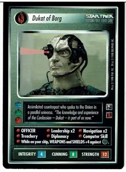 STAR TREK CCG ENHANCED FIRST CONTACT RARE CARD DUKAT OF BORG lp - Image 1