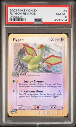 FLYGON 4/97 PSA 8 EX DRAGON POKEMON CARD REVERSE HOLO ENGLISH - Image 1