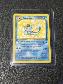 Pokemon TCG Vaporeon Non-Holo Rare Unlimited Card 28/64 Jungle Set First Edition - Image 1