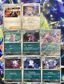 Pokemon Destined Rivals Team Rocket's Giovanni Bundle 8 Cards 7 Regular 1 Holo - Image 1