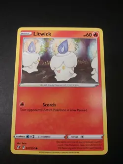 Pokemon Rebel Clash Litwick Common Card 031/192 NM - Image 1