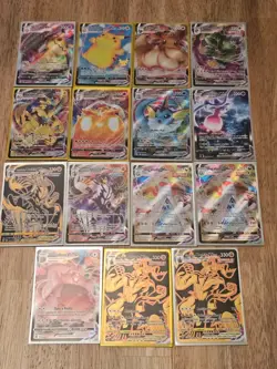 Lot of 15 Pokemon TCG Cards VMax, Pikachu, Eevee, Mimikyu - Image 1