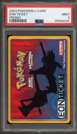 Pokemon EON Ticket e Card Ruby & Sapphire Promo PSA 9 Mint - Image 1