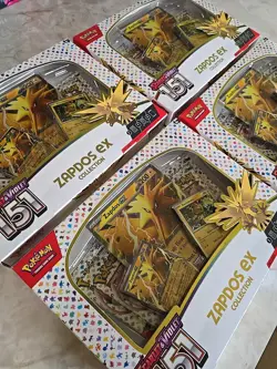 Pokemon TCG Scarlet & Violet 151 Zapdos ex Collection Box Case Of 4-Booster Pack - Image 3