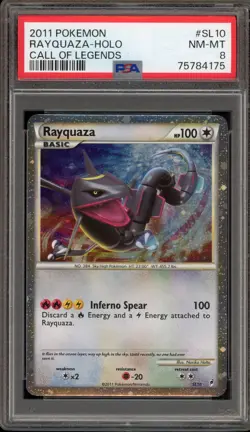 Pokemon Rayquaza Call of Legends Holo Rare #SL10 PSA 8 - Image 1