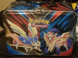 Pokemon Lunch Box Tin Sword & Shield Mix Of Cards, Dice, Stickers, Jumbo Card - Image 1