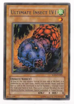 Yugioh Ultimate Insect LV1 SOD-EN005 Vintage Rare Card 2004 Soul of the Duelist - Image 1