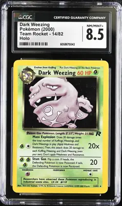 CGC 8.5 Dark Weezing 2000 Team Rocket 14/82 Holo Pokemon Card psa - Image 1