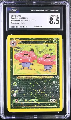 CGC 8.5 Vileplume Southern Islands 17/18 Reverse Holo SWIRL Pokemon Card psa - Image 1