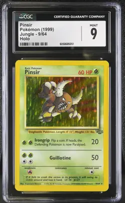 CGC 9 Pinsir 1999 Jungle 9/64 Holo Pokemon Card psa - Image 1
