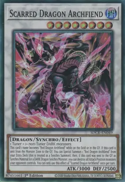 YuGiOh! - SCARRED DRAGON ARCHFIEND - Rare Trading Game Card *FREE UK POSTAGE* - Image 1