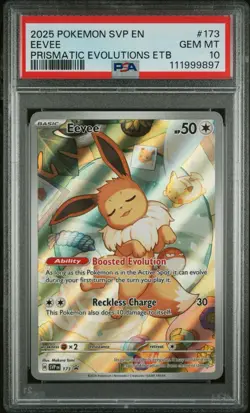 PSA 10 Eevee SVP SV 173 Pokemon Prismatic Evolutions | ETB Black Star Promo - Image 1
