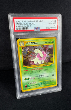 Pokemon Meganium Holo #154 Japanese Neo Genesis Premium File PSA 10 Gem Mint - Image 2