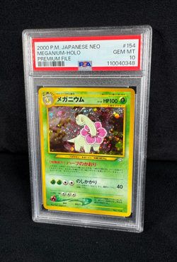 Pokemon Meganium Holo #154 Japanese Neo Genesis Premium File PSA 10 Gem Mint - Image 3