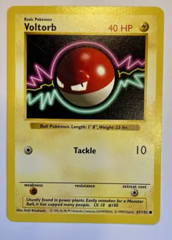 Pokemon Card 1999 Base Set Voltorb Shadowless 67/102 NM-M - Image 1