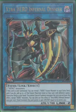 YuGiOh! - XTRA HERO INFERNAL DEVICER - Rare Trading Game Card FREE UK POSTAGE - Image 1