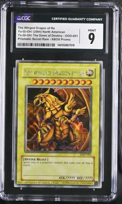 CGC 9 MINT The Winged Dragon of Ra DOD-001 Secret Rare Promo *7019 Yugioh - Image 1