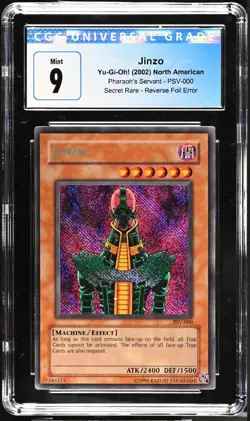CGC 9 MINT Jinzo PSV-000 Secret Rare Reverse Foil Error *7066 Yugioh - Image 1