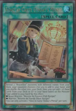 YuGiOh! - VOICI LA CARTE (TODAY'S MENU) - Trading Game Card *FREE UK POSTAGE* - Image 1