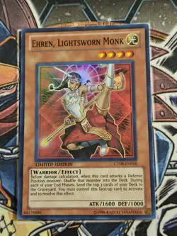 Ehren, Lightsworn Monk CT08-EN016 Super Rare Limited Edition Near Mint Yugioh - Image 1