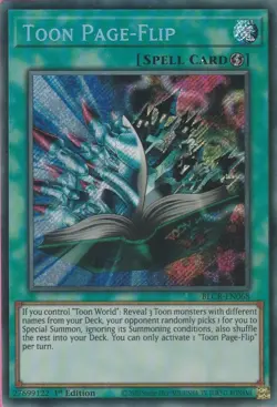 YuGiOh! - TOON PAGE-FLIP - Secret Rare Trading Game Card *FREE UK POSTAGE* - Image 1
