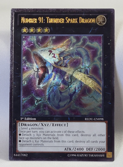 YuGiOh TCG Number 91: Thunder Spark Dragon REDU-EN098 Ultimate Rare 1st Ed NM - Image 1