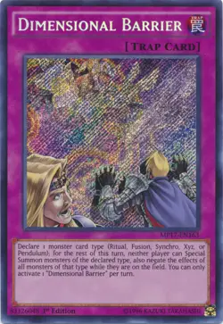 Yugioh! LP Dimensional Barrier - MP17-EN163 - Secret Rare - 1st Edition Lightly - Image 1
