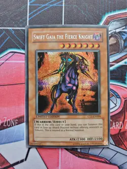 YUGIOH • SWIFT GAIA THE FIERCE KNIGHT • SECRET RARE • CT1-EN004 • LIMITED • VLP - Image 1