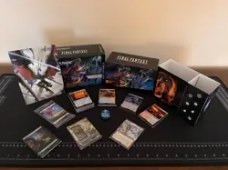 Final Fantasy MTG Gift Bundle w/ Collector Booster Cards, Foil Lands, Die, More - Image 1