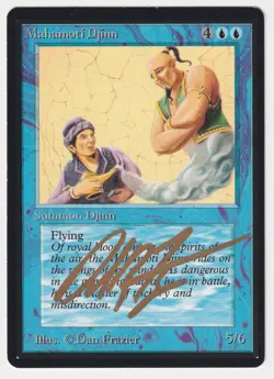Gold Signed Mahamoti Djinn MP Beta Limited Artist Dan Frazier MTG Magic Rare! - Image 1