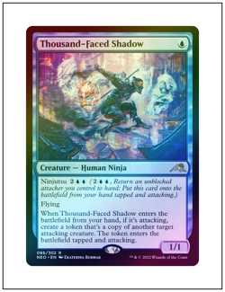 1x Thousand-Faced Shadow, Foil, Kamigawa Neon Dynasty, Magic MTG NM - Image 1