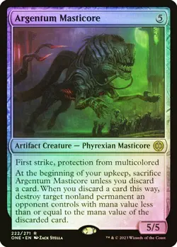 ONE Foil ARGENTUM MASTICORE 1x Rare Magic Phyrexia All Will Be One MTG NM - Image 1