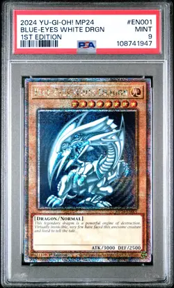 2024 Yu-gi-oh! Blue-Eyes White Dragon MP24-EN001 PSA 9 Quarter Century - Image 1