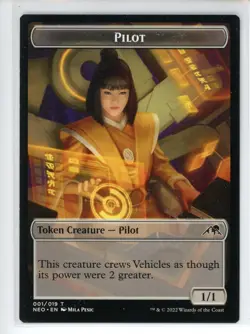 MYR // PILOT DOUBLE-SIDED TOKEN Neon Dynasty Commander #11//1 NEC(NM+)(MTG) - Image 2