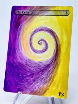 THE CELESTUS - MTG *Altered Hand Painted * alter, Original Art Anime - MAKIMA - Image 4