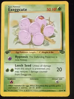 Exeggcute 1st Edition 52/64 Jungle Pokemon TCG Card | LP - Image 1