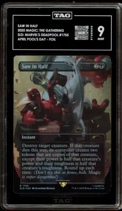 Magic The Gathering MTG Saw in Half Deadpool April Pools Day Foil #1755 TAG 9 - Image 1