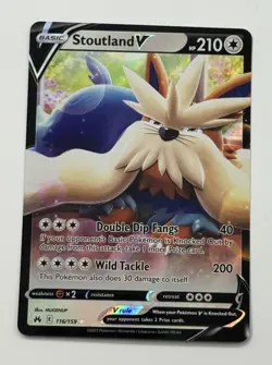 Pokemon TCG Stoutland V 116/159 Crown Zenith Ultra Rare NM Card SEE PICS - Image 1