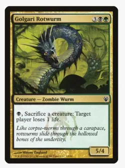 Golgari Rotwurm #63 DDJ Magic Card With Protective Sleeve - Image 1